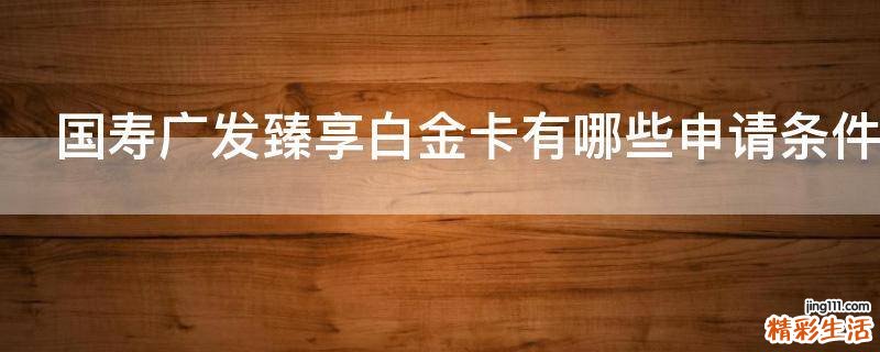 国寿广发臻享白金卡有哪些申请条件
