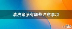 清洗猪脑有哪些注意事项