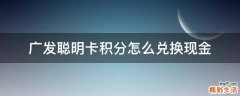 广发聪明卡积分怎么兑换现金