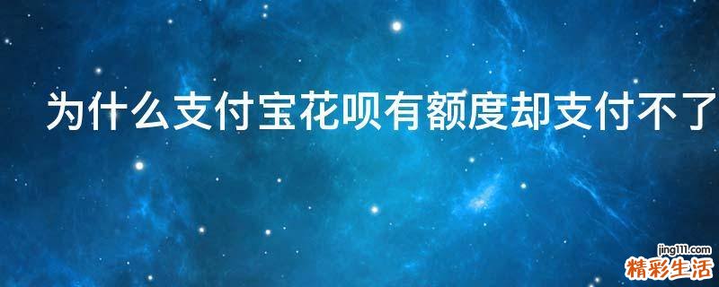 为什么支付宝花呗有额度却支付不了