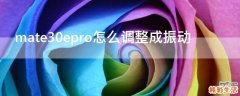 mate30epro怎么调整成振动