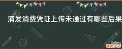 浦发消费凭证上传未通过有哪些后果