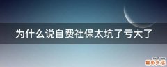 为什么说自费社保太坑了亏大了