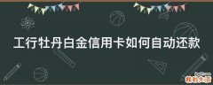 工行牡丹白金信用卡如何自动还款