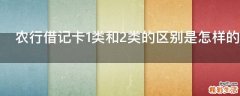农行借记卡1类和2类的区别是怎样的