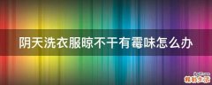 阴天洗衣服晾不干有霉味怎么办
