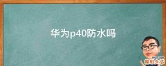 华为p40防水吗