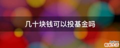 几十块钱可以投基金吗