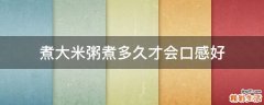 煮大米粥煮多久才会口感好