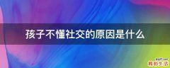 孩子不懂社交的原因是什么