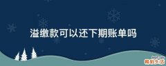溢缴款可以还下期账单吗