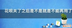 花呗关了之后是不是就是不能再用了