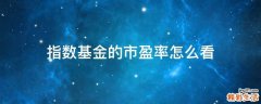 指数基金的市盈率怎么看