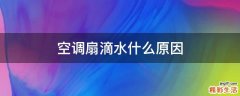 空调扇滴水什么原因