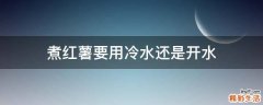 煮红薯要用冷水还是开水