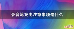 录音笔充电注意事项是什么