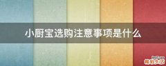 小厨宝选购注意事项是什么