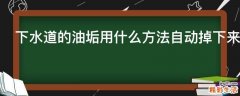 下水道的油垢用什么方法自动掉下来