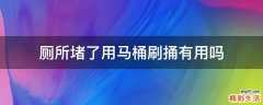 厕所堵了用马桶刷捅有用吗