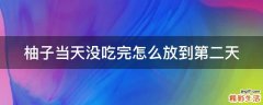柚子当天没吃完怎么放到第二天