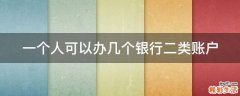 一个人可以办几个银行二类账户