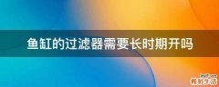 鱼缸的过滤器需要长时期开吗