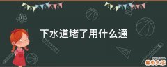 下水道堵了用什么通