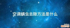 空调螨虫去除方法是什么