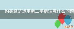 购买经济适用房二手房注意什么问题