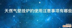 天然气壁挂炉的使用注意事项有哪些