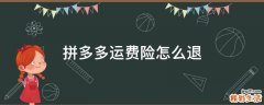 拼多多运费险怎么退