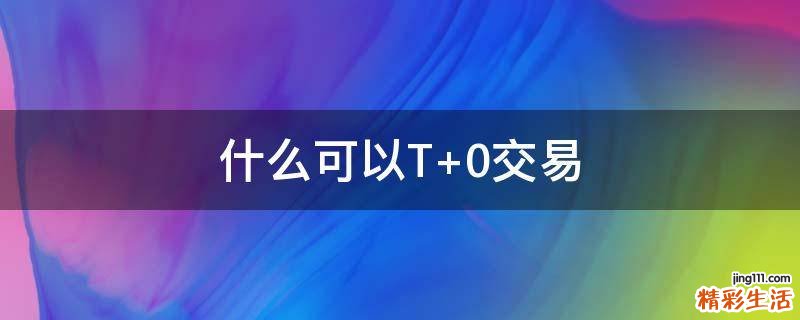 什么可以T+0交易