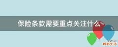 保险条款需要重点关注什么