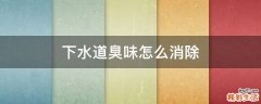 下水道臭味怎么消除