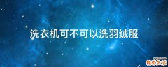 洗衣机可不可以洗羽绒服