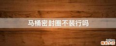 马桶密封圈不装行吗