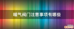 暖气阀门注意事项有哪些