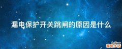 漏电保护开关跳闸的原因是什么