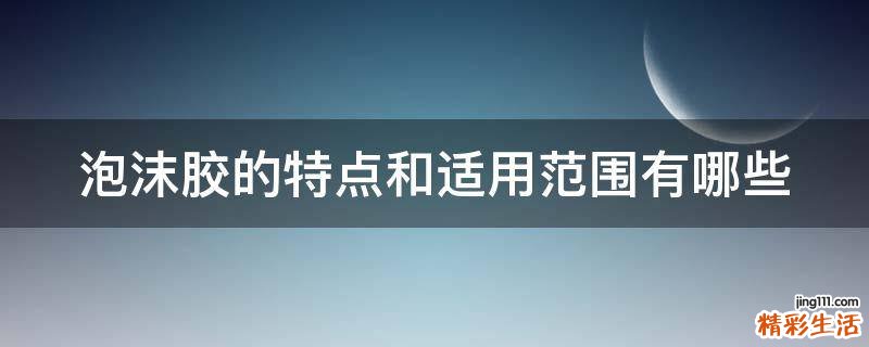 泡沫胶的特点和适用范围有哪些