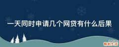 一天同时申请几个网贷有什么后果