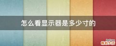 怎么看显示器是多少寸的