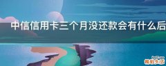 中信信用卡三个月没还款会有什么后果