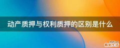动产质押与权利质押的区别是什么
