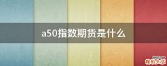 a50指数期货是什么