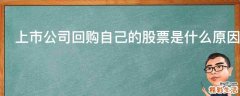 上市公司回购自己的股票是什么原因
