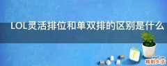 LOL灵活排位和单双排的区别是什么