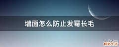 墙面怎么防止发霉长毛