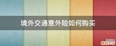 境外交通意外险如何购买