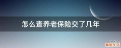 怎么查养老保险交了几年