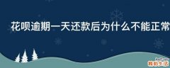 花呗逾期一天还款后为什么不能正常使用
